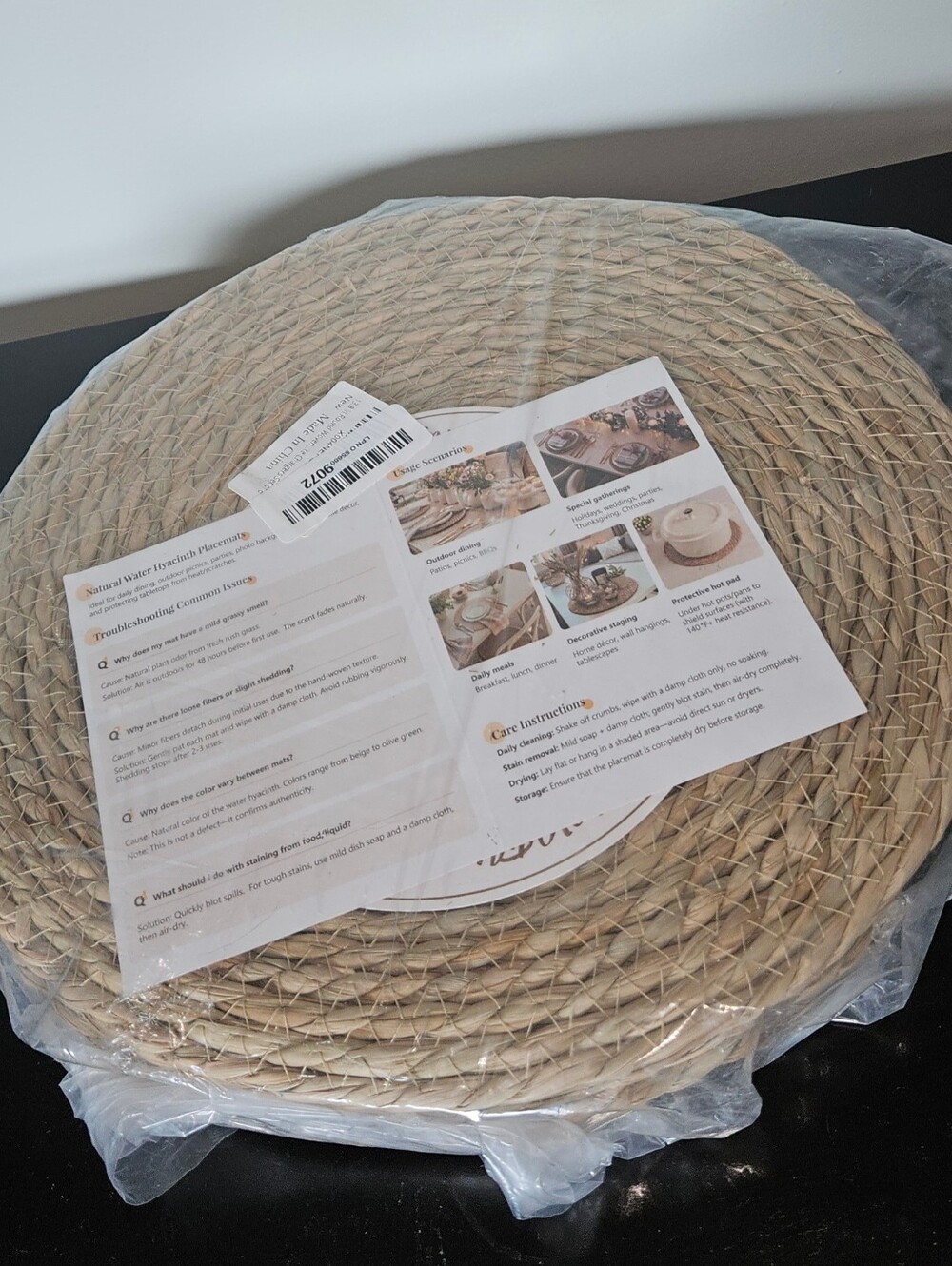 Woven Round Natural Placemats - Set of 4